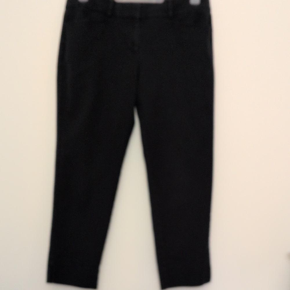 Loft Black Marisa The River Pant 4 Pockets Belt Loops Slit Ankle Size 6